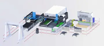 Lazer kesim ve otomatik büküm hattı yerleşimi